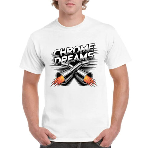 Chrome Dreams Motorcycle Exhaust Pipes T-Shirt cover image.