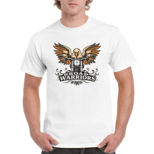 Road Warriors Eagle Biker Motorcycle T-Shirt cover image.