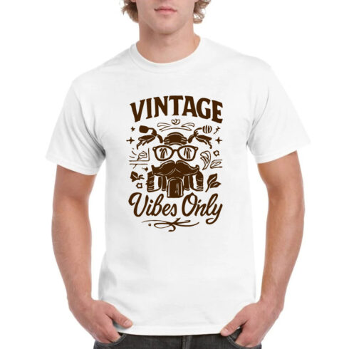 Vintage Vibes Only Hipster T-Shirt Retro Tee cover image.