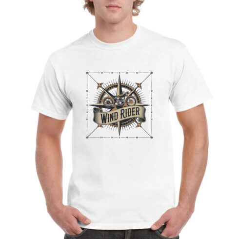Wind Rider Motorcycle Compass Vintage Biker Tee cover image.