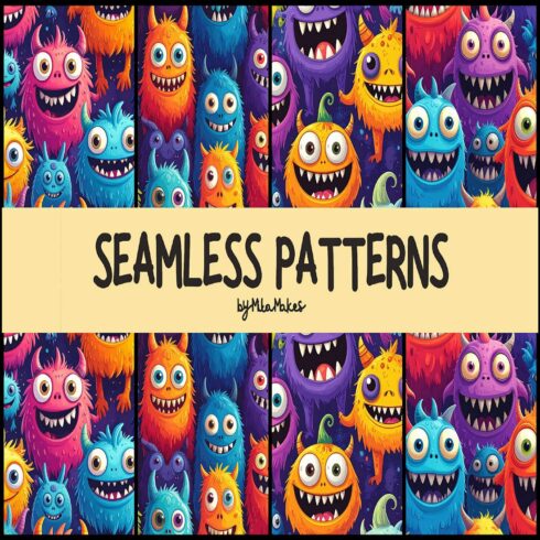 Colorful Monster Party - Seamless Pattern cover image.