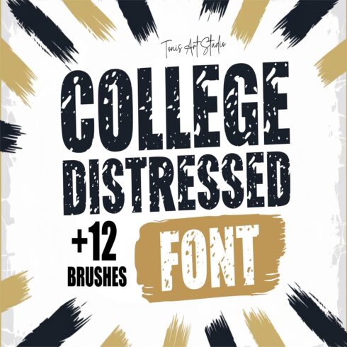 College Distressed Font Grunge College Font OTF SVG cover image.