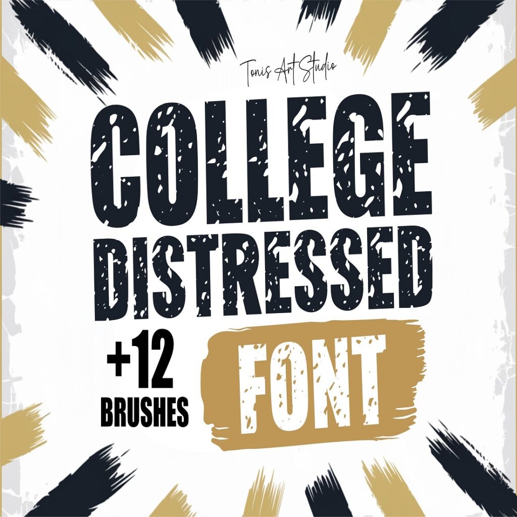 College Distressed Font Grunge College Font OTF SVG - MasterBundles