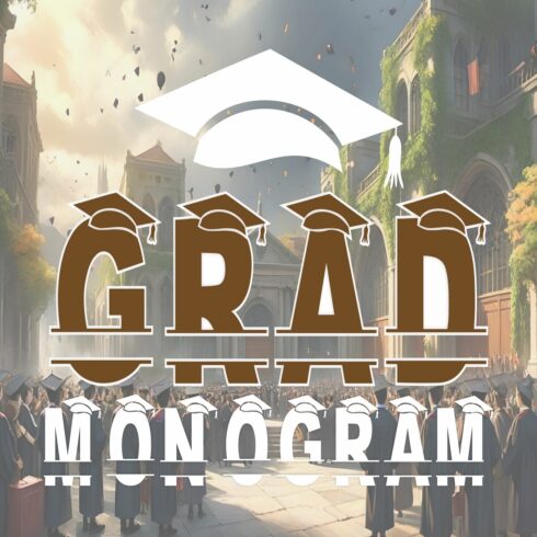 AB Grad Monogram Graduation Font Graduate Font TTF File cover image.