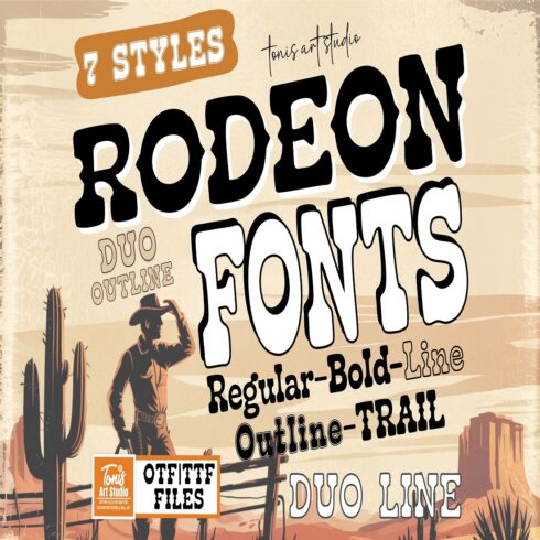 Rodeo Font Bundle Western Display Serif Font Duo Pack cover image.