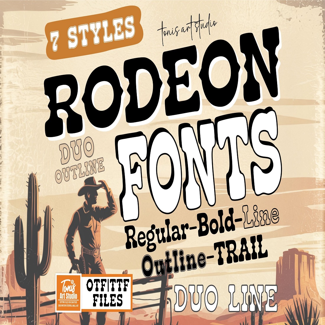 Rodeo Font Bundle Western Display Serif Font Duo Pack - MasterBundles
