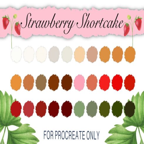 Strawberry Shortcake Procreate Palette Swatches cover image.