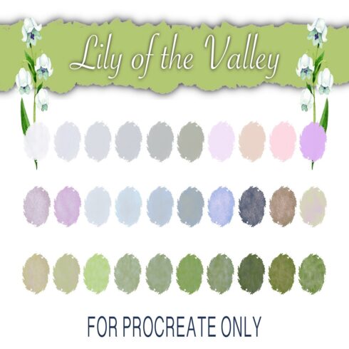 Lily of the Valley Swatches for Procreate cover image.
