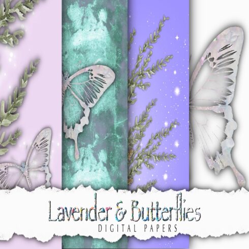 Lavender and Butterflies Digital Papers cover image.