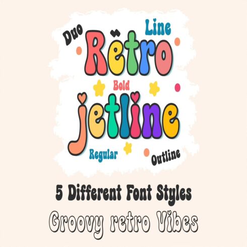 Retro Jetline Font Fun Retro Font 5 Styles cover image.