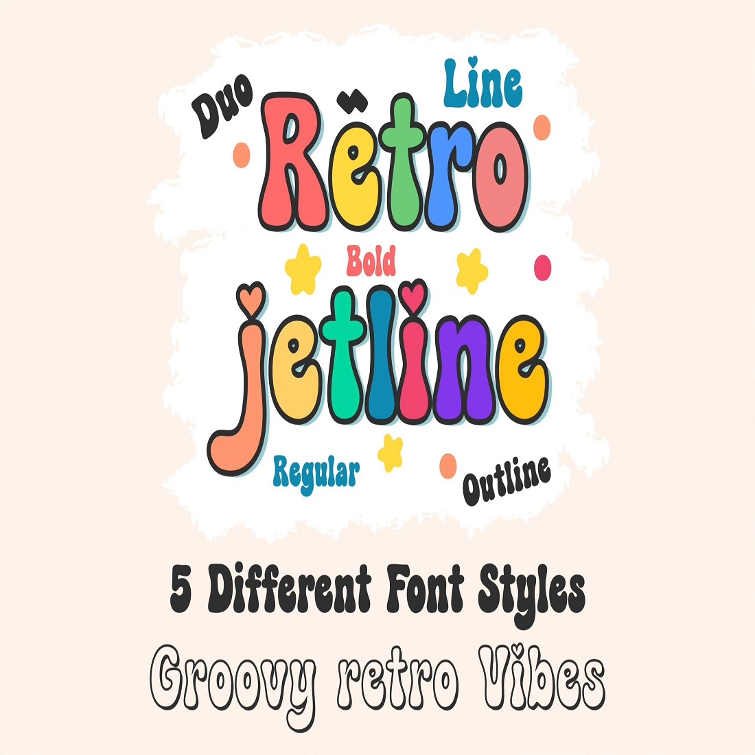 Retro Jetline Font Fun Retro Font 5 Styles - MasterBundles