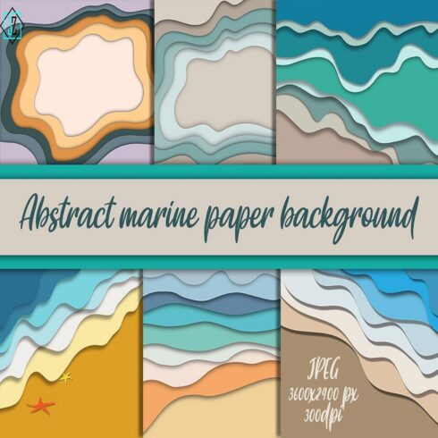 3D paper background Abstract marine paper background cover image.