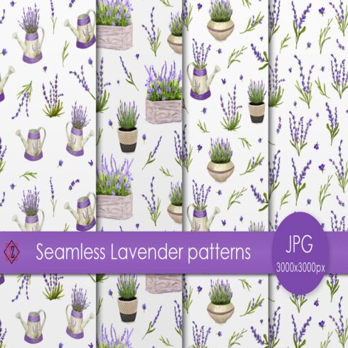 Seamless Lavender patterns cover image.