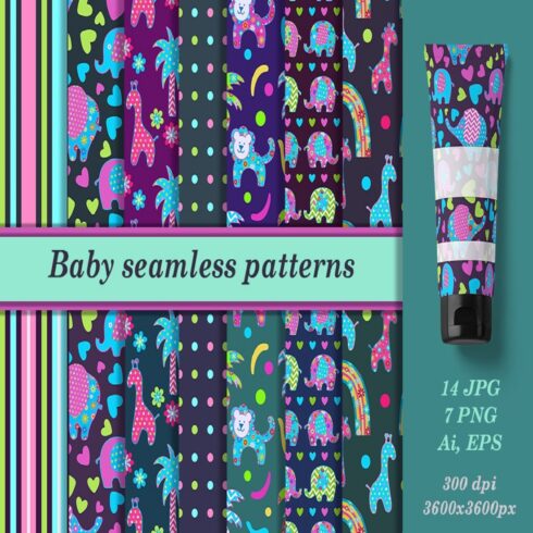 Baby seamless patterns Digital paper cover image.