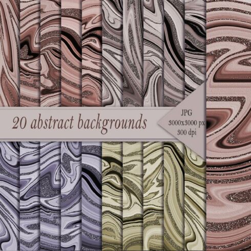 Set of abstract textured backgrounds Digital paper cover image.