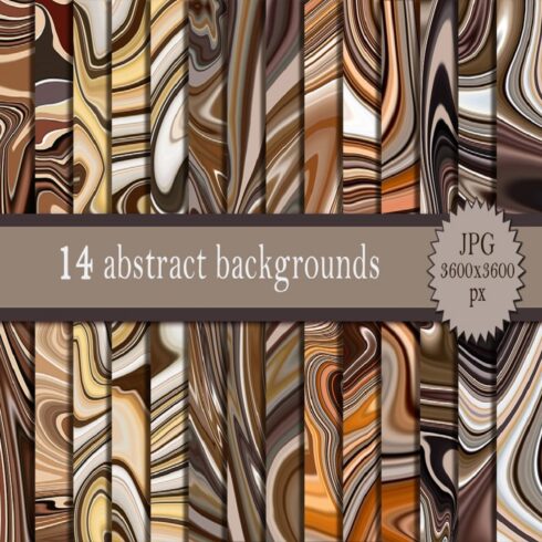 Set of Abstract liquid backgrounds cover image.