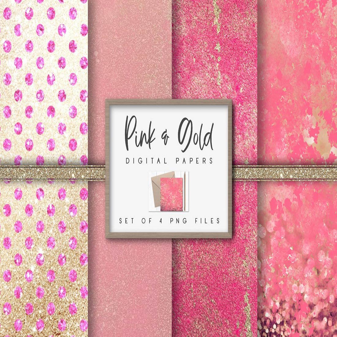 Pink and Gold Backgrounds - MasterBundles