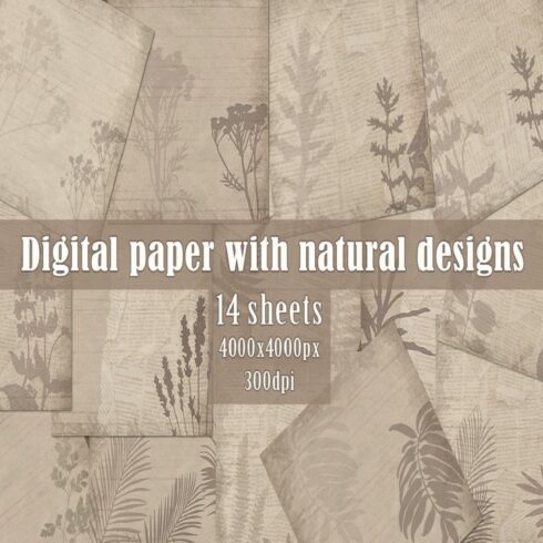 Digital paper with natural designs cover image.