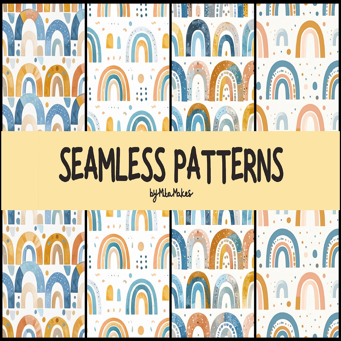 Boho Rainbow Arch Seamless Patterns - MasterBundles
