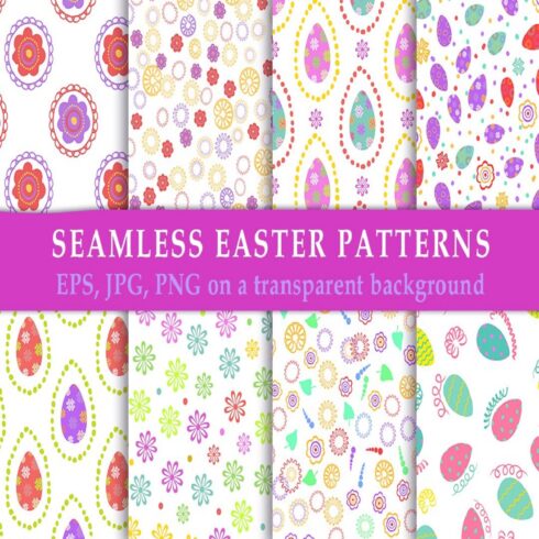 Seamless Easter patterns cover image.