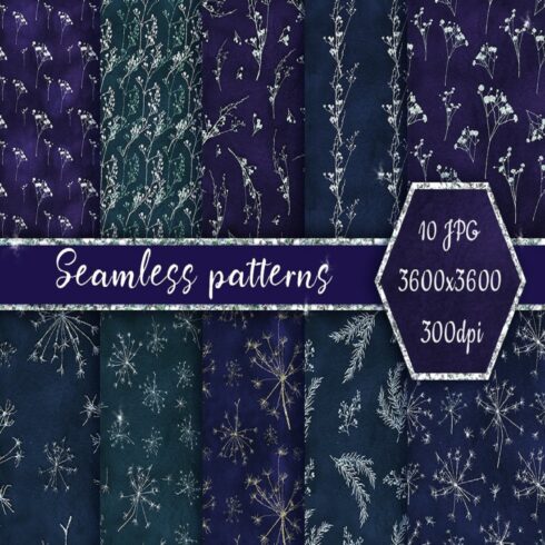 Seamless digital paper with natural elements cover image.