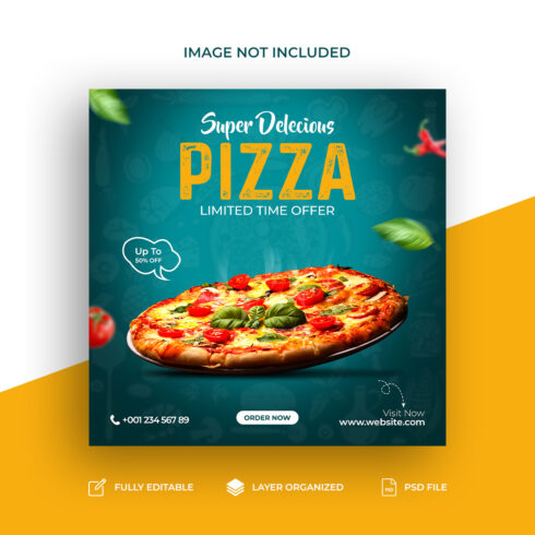 Burger social media post design template cover image.
