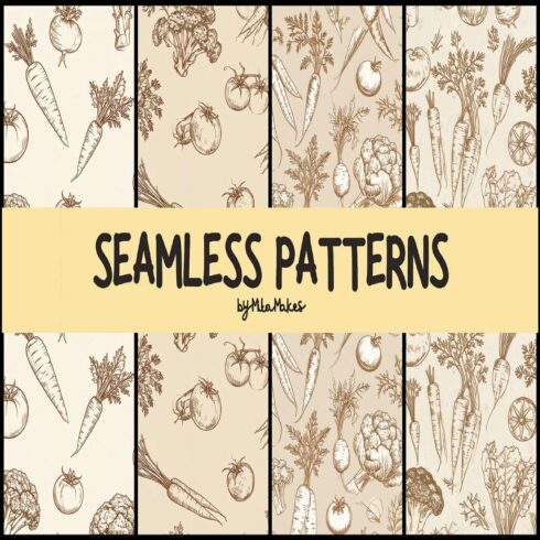 Vintage Vegetable Garden Seamless Patterns cover image.