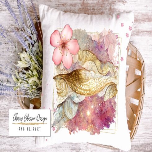 Pink Floral and Gold Watercolor Frame Background cover image.