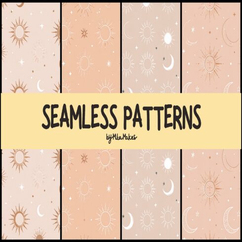 Boho Sun and Moon Celestial Seamless Pattern cover image.