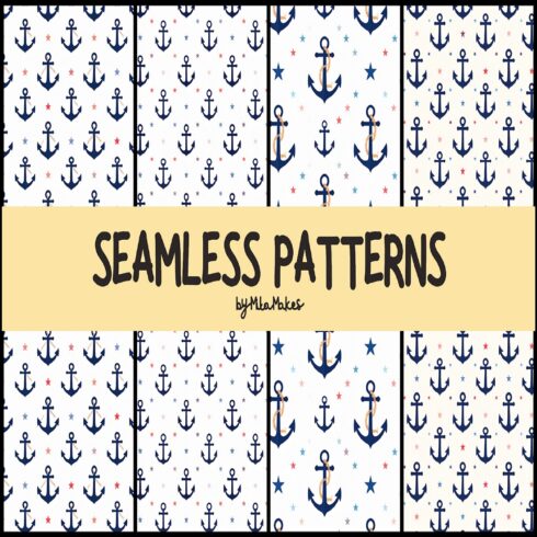 Nautical Anchors and Stars Seamless Pattern cover image.