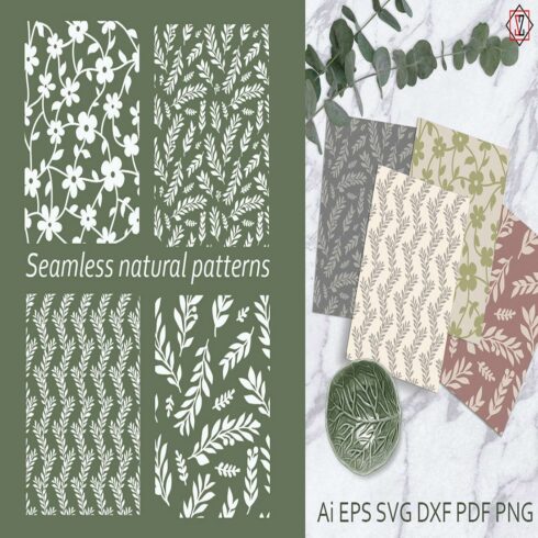 Seamless Natural Patterns Seamless Digital Paper cover image.