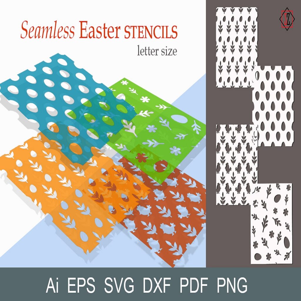 Easter stencils Seamless digital paper - MasterBundles