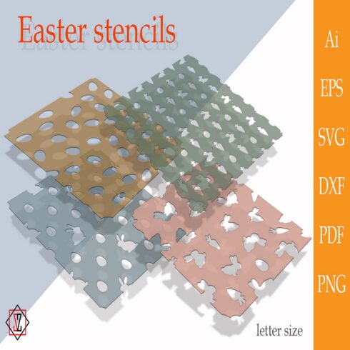 Easter stencils Seamless digital paper SVG paper cover image.
