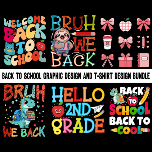 Back to School Graphic & T-Shirt Design Bundle cover image.