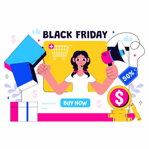 11 Black Friday Sale Event Illustration cover image.