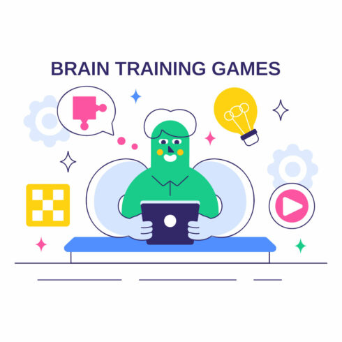 10 Brain Training Games Illustration cover image.