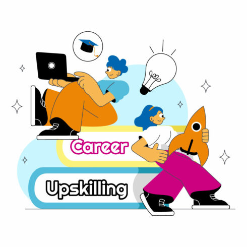10 Career Upskilling Illustration cover image.