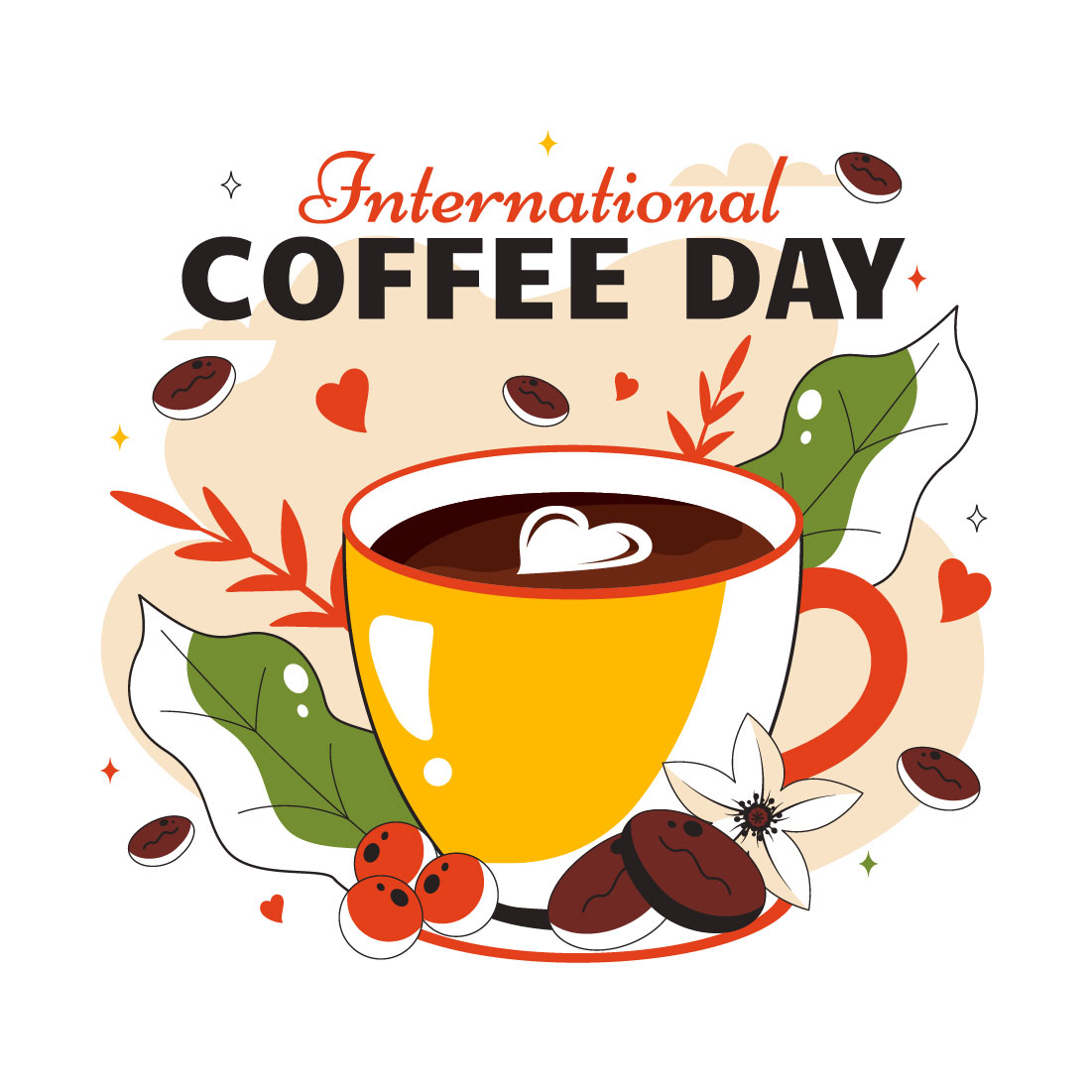 11 International Coffee Day Illustration preview image.