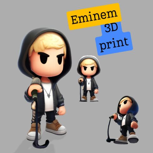 3D Cartoony Rapper Model Cute Stylized Character 3D Print cover image.
