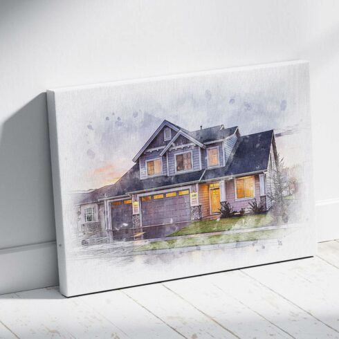 Watercolor House Painting Art Effect cover image.