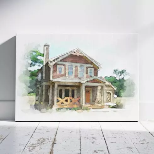 Custom Hand Painted House Painting cover image.