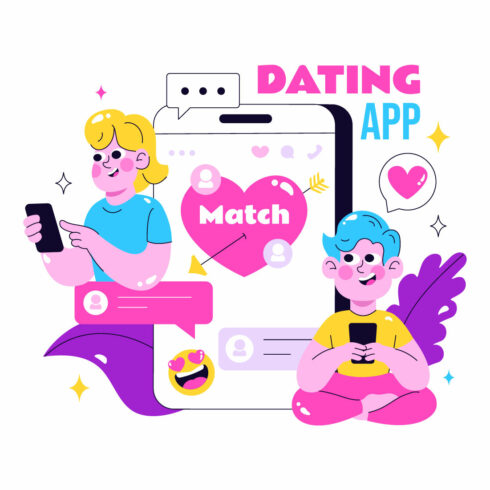 10 Online Dating App Illustration cover image.