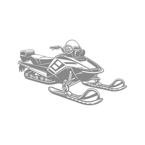 Black and White Vector Illustration of a Snowmobile cover image.