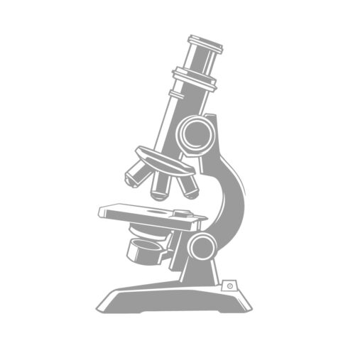 Black and White Design of a Microscope – Vector Illustration cover image.