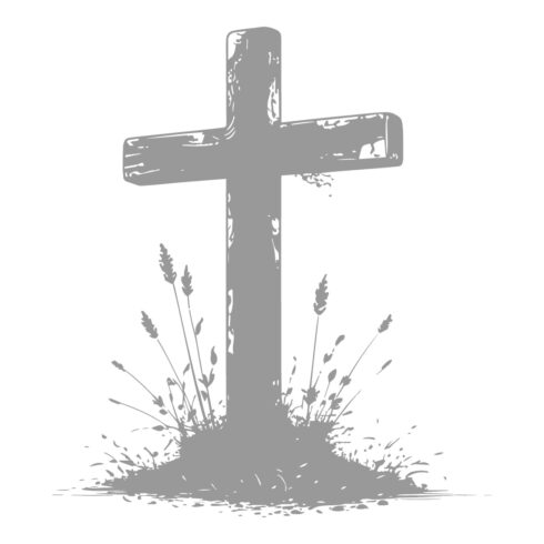 Catholic Cross Icon – Black & White Vector Illustration cover image.