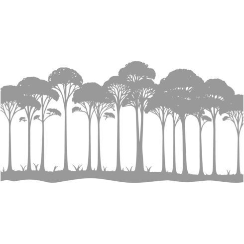 Forest Tree Scene – Black & White Vector Illustration cover image.