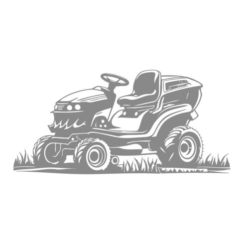Black and White Vector Illustration of a Lawn Tractor cover image.