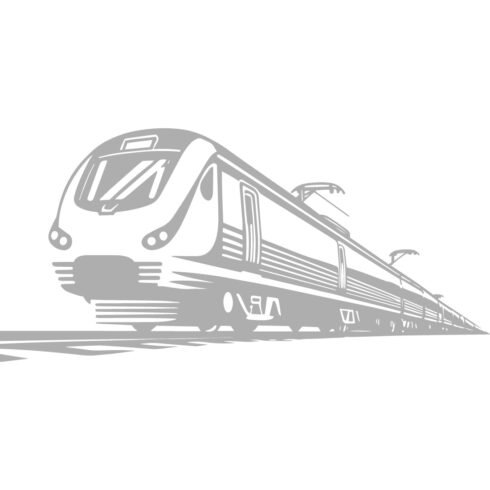 Black and White Vector Illustration of a Bullet Train cover image.
