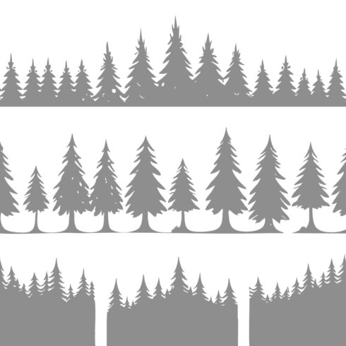 Pine Tree Forest Silhouette Set cover image.