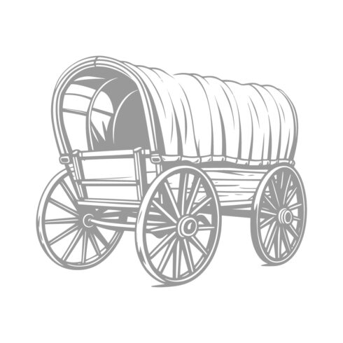 Vintage Covered Wagon Illustration cover image.